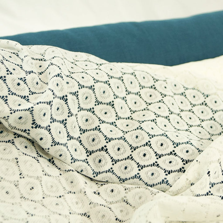 Soft Wash Linen fabric in vibrant marine blue color, 100% pre-washed linen ideal for sewing dresses, jackets, and lightweight garments.

