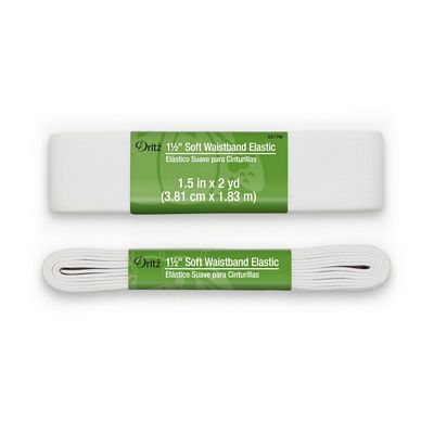 Soft Waistband Elastic - 1.5" - White (2 yard piece)