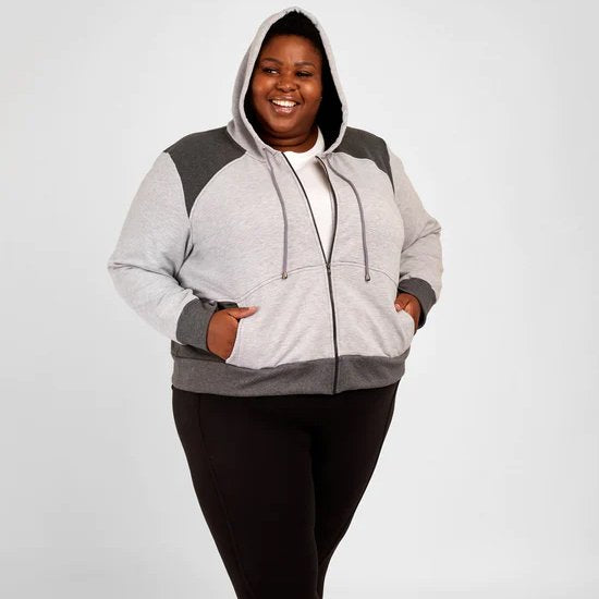 Cashmerette Stanton Hoodie sewing pattern with pullover and zip-up options for curvy sizes C–H