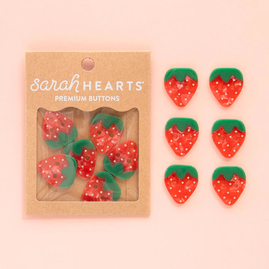 Strawberry Shaped Button Pack (2 size options)