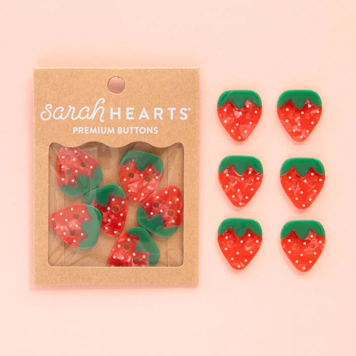 Strawberry Shaped Button Pack (2 size options)