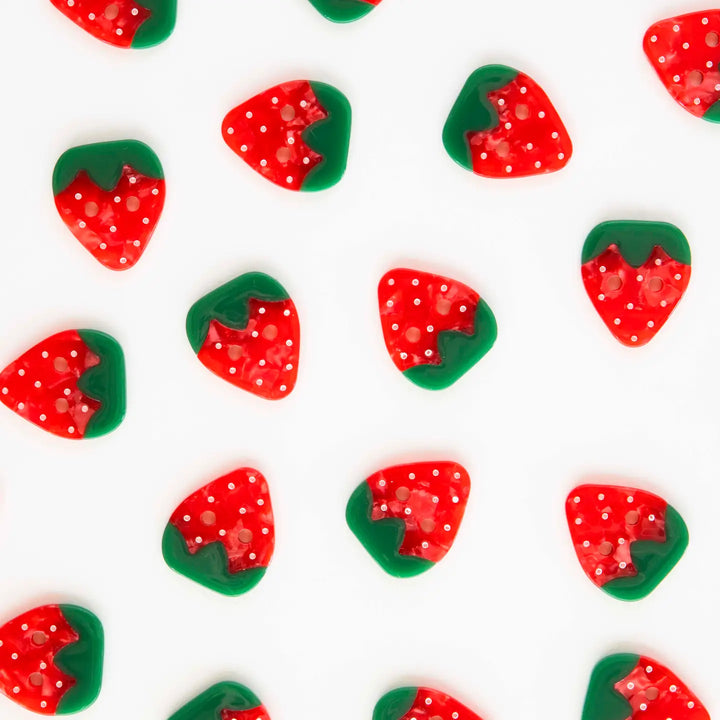 Strawberry Shaped Button Pack (2 size options)