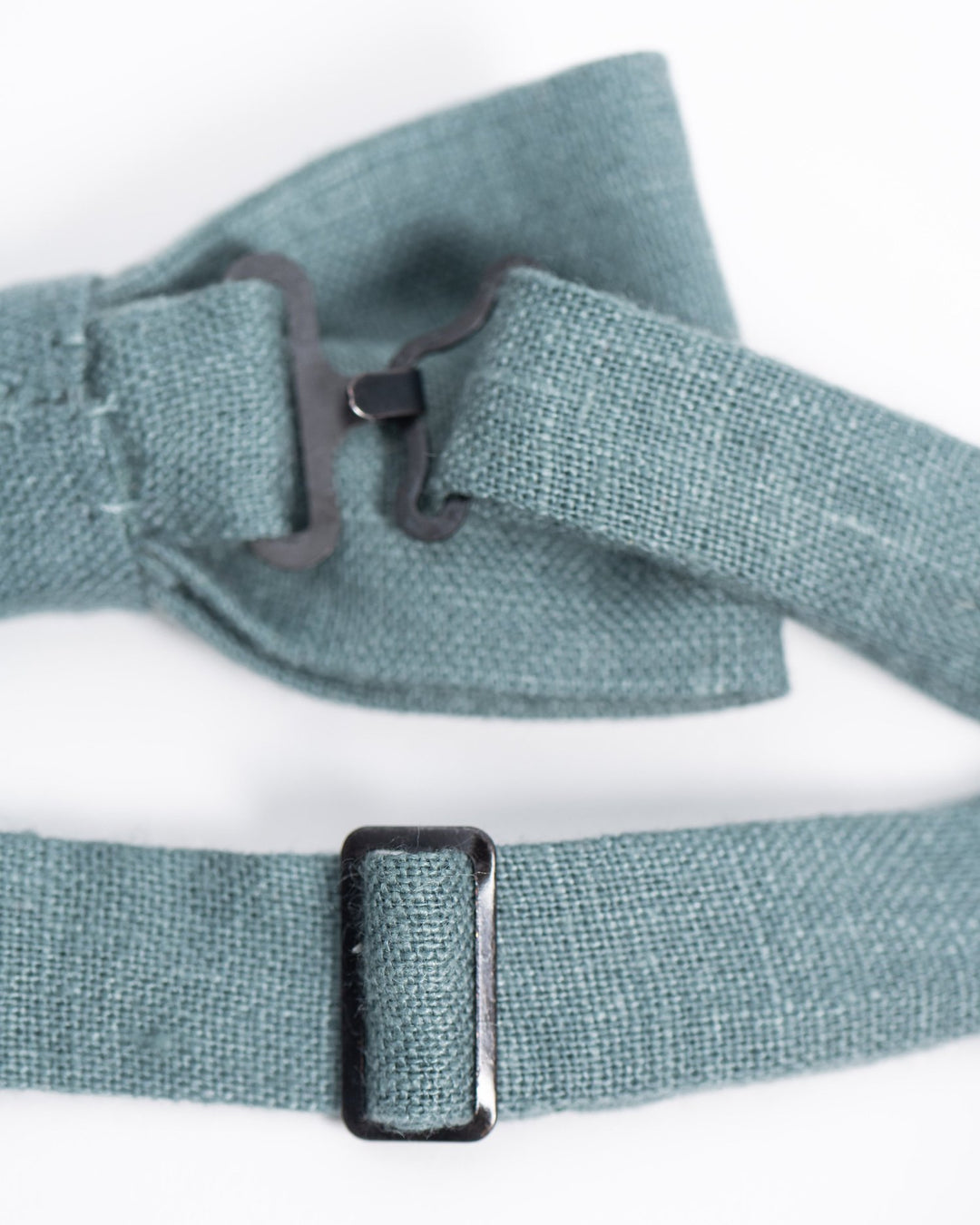 Handmade men's linen bowtie in fall/winter colors with adjustable strap and hidden clasp.