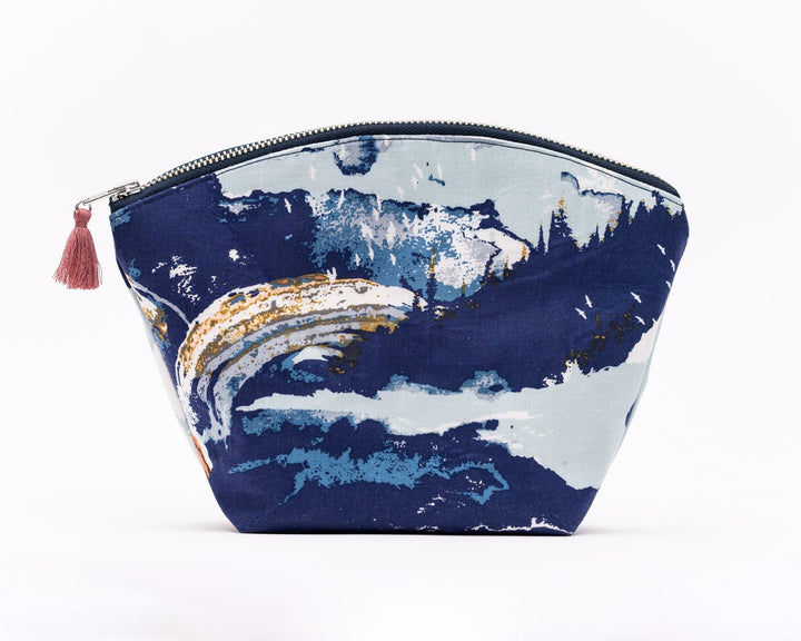 Colorful Makeup Bag with Tassel, Crafted from Rayon Challis, Perfect Travel Companion