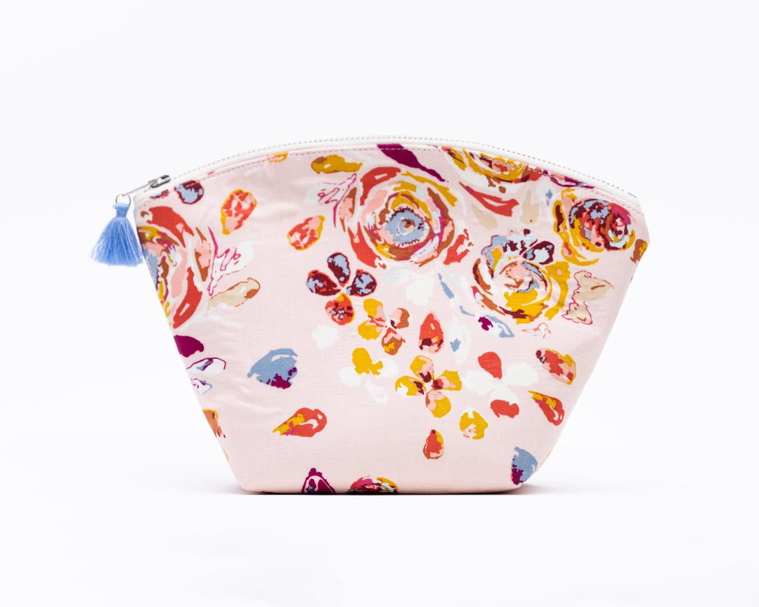 Colorful Makeup Bag with Tassel, Crafted from Rayon Challis, Perfect Travel Companion