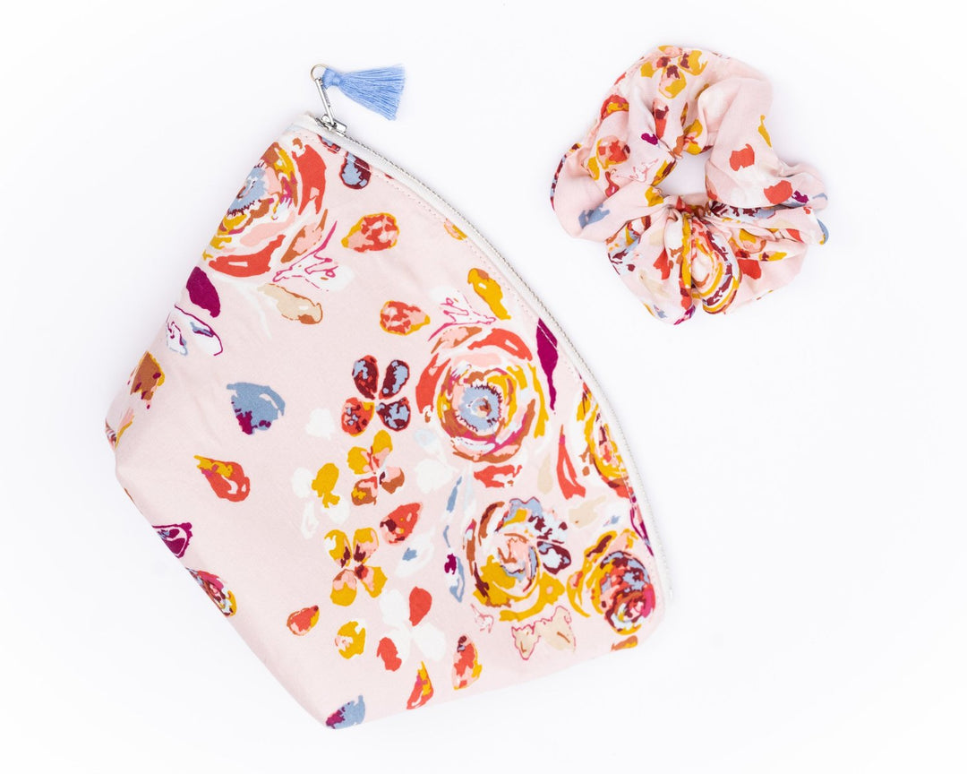 Colorful Makeup Bag with Tassel, Crafted from Rayon Challis, Perfect Travel Companion
