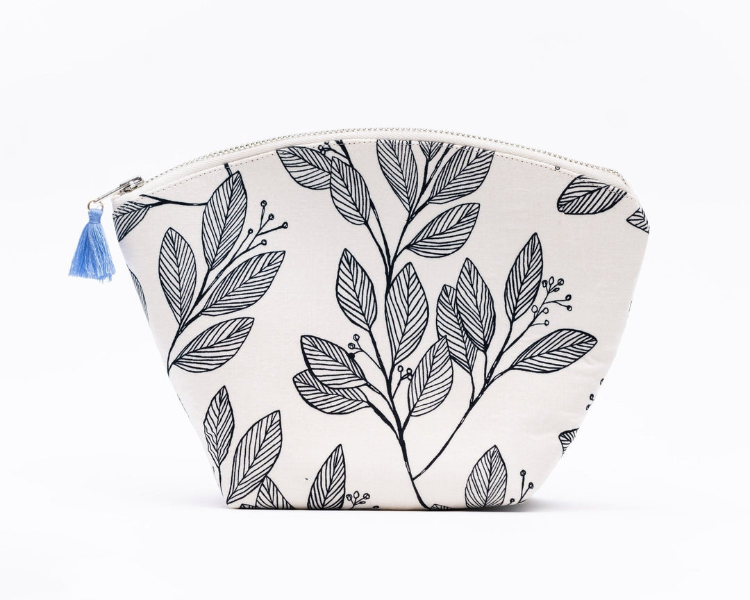 Colorful Makeup Bag with Tassel, Crafted from Rayon Challis, Perfect Travel Companion