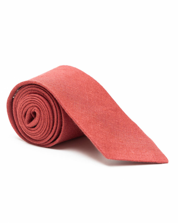 Elegant linen tie in seasonal colors, handcrafted in Asheville for a perfect fit.