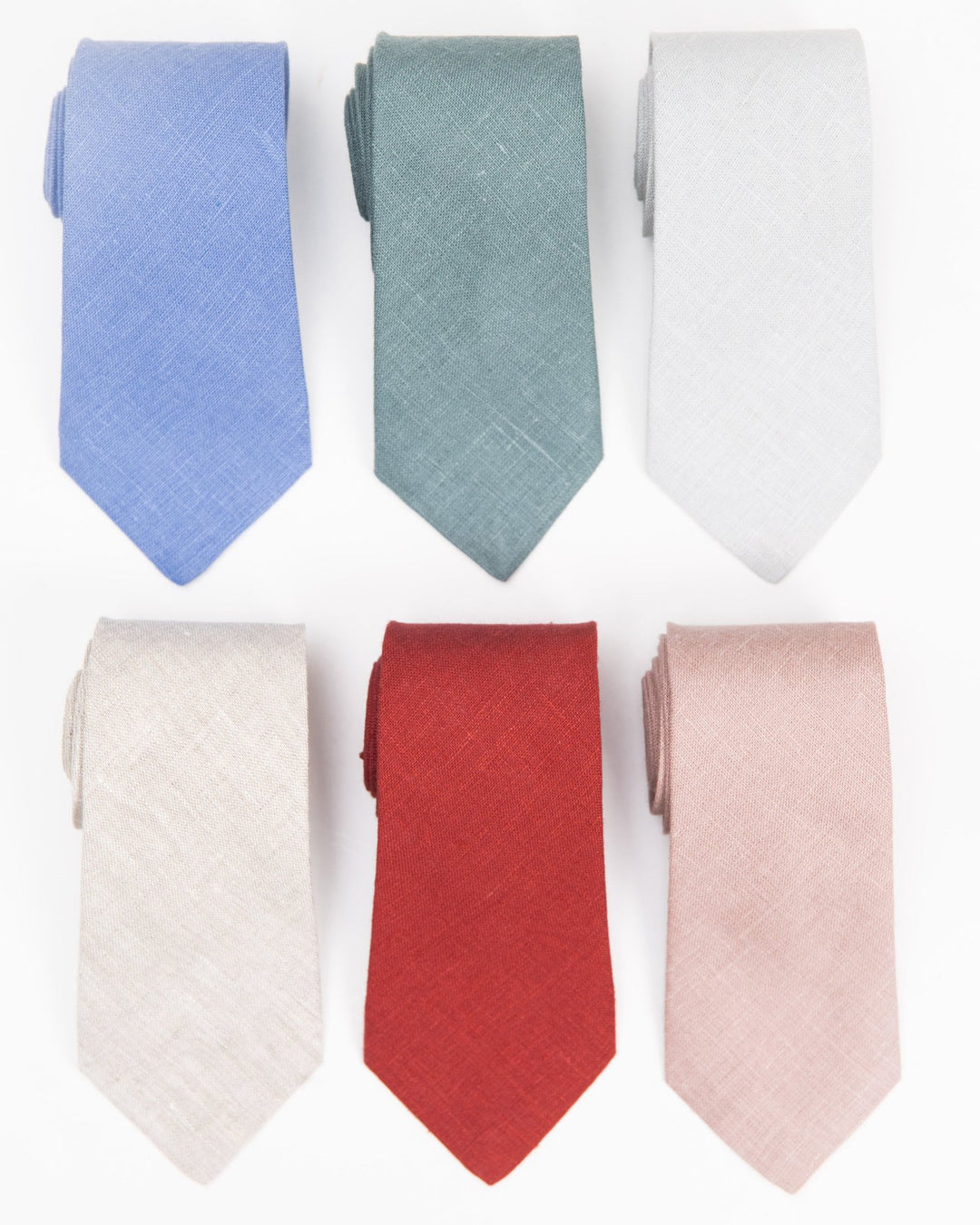 Elegant linen tie in seasonal colors, handcrafted in Asheville for a perfect fit.