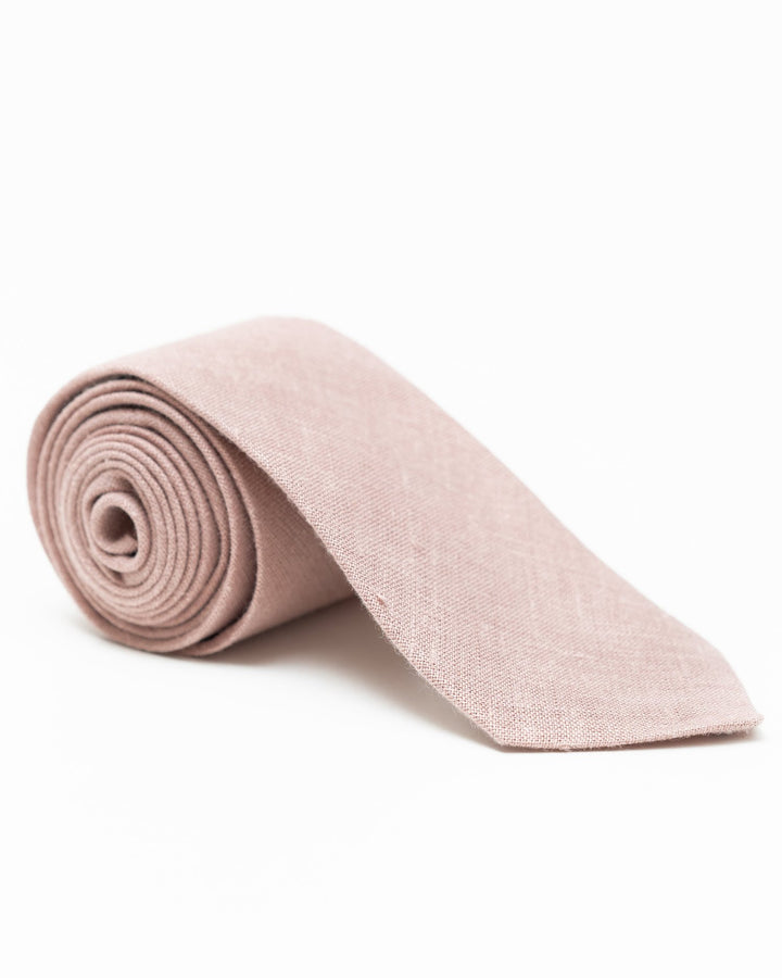 Elegant linen tie in seasonal colors, handcrafted in Asheville for a perfect fit.