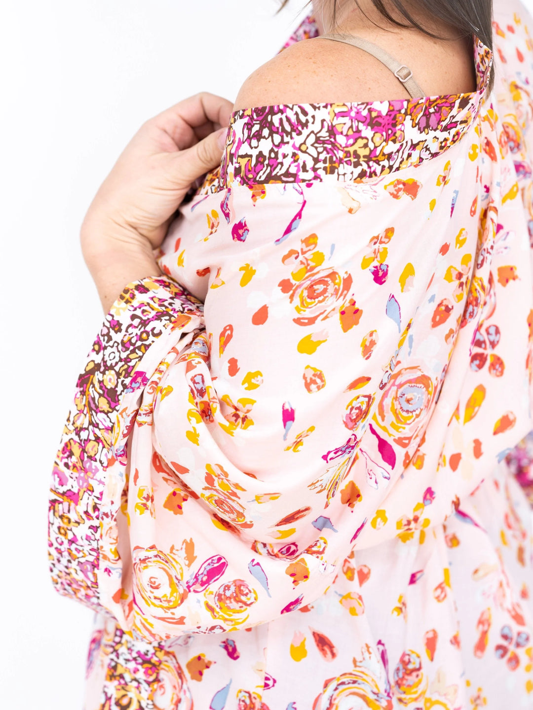 Rayon Challis - Swifting Flora Rosewood