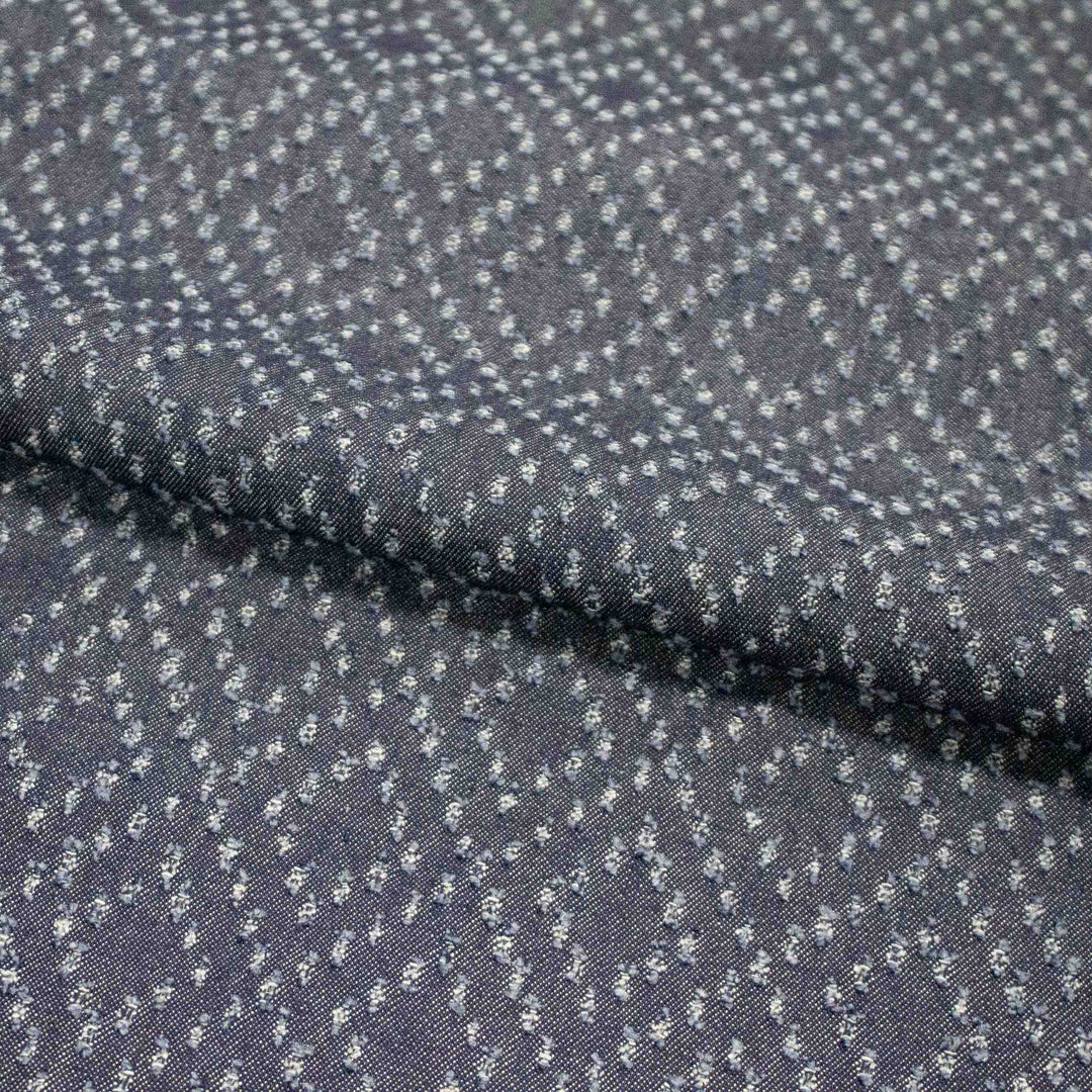 Cotton Perforated Denim - Diamond Navy