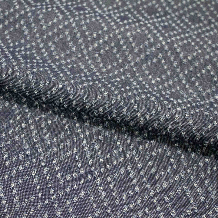 Cotton Perforated Denim - Diamond Navy