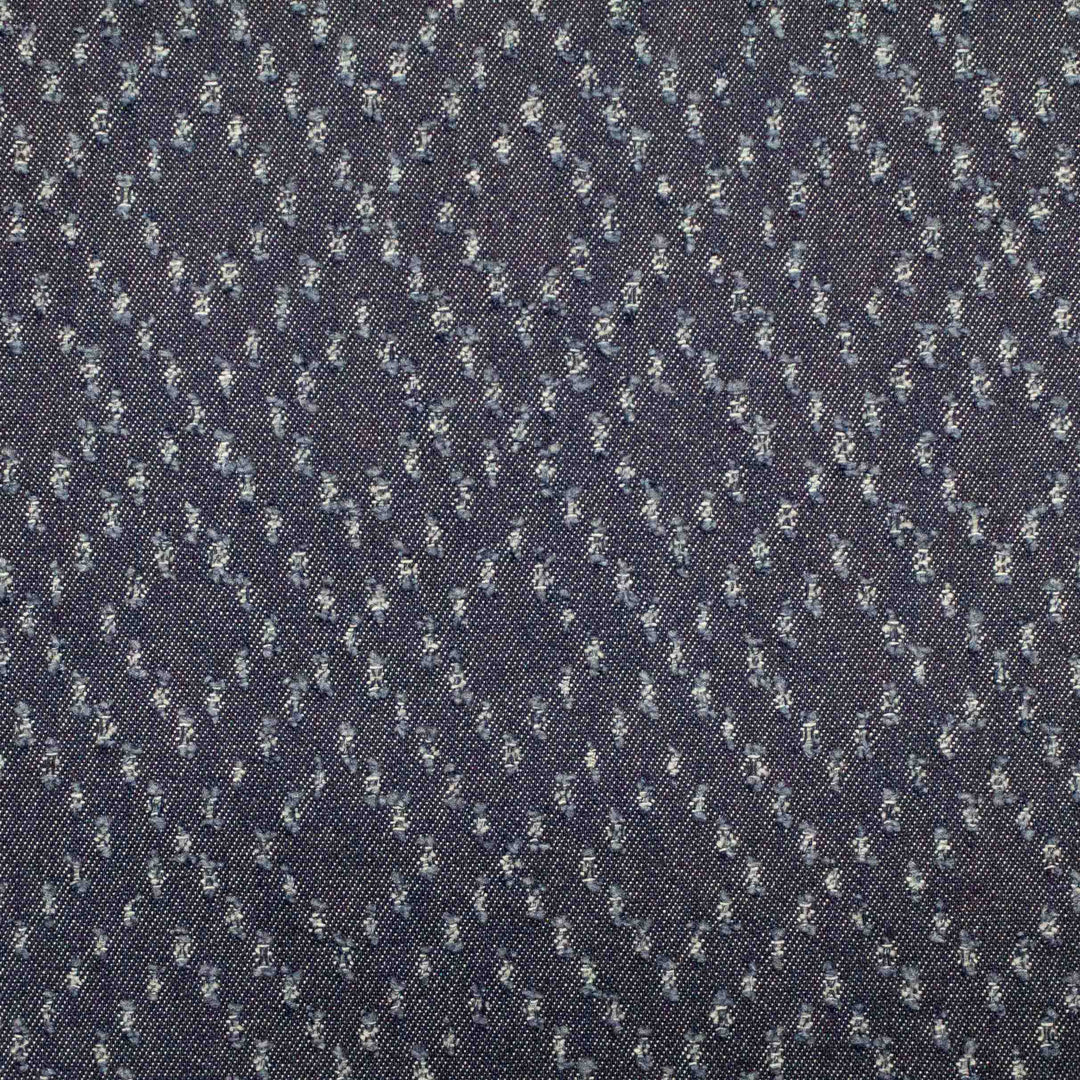 Cotton Perforated Denim - Diamond Navy
