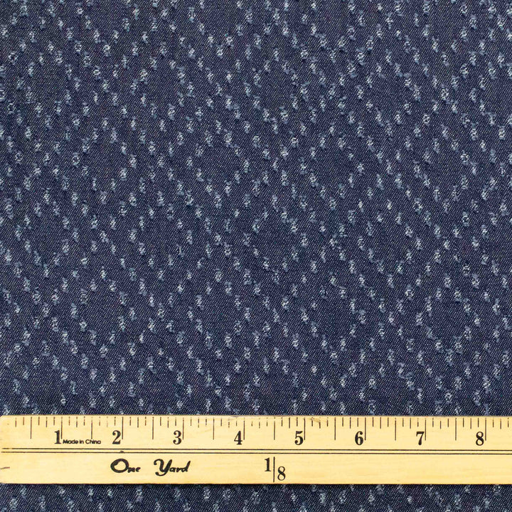 Cotton Perforated Denim - Diamond Navy
