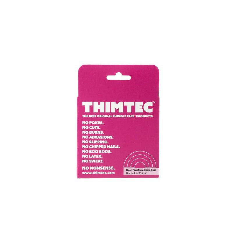 Thimtec Thimble Tape Neon Flamingo – Protective cotton gauze for sewing, quilting, and crafting