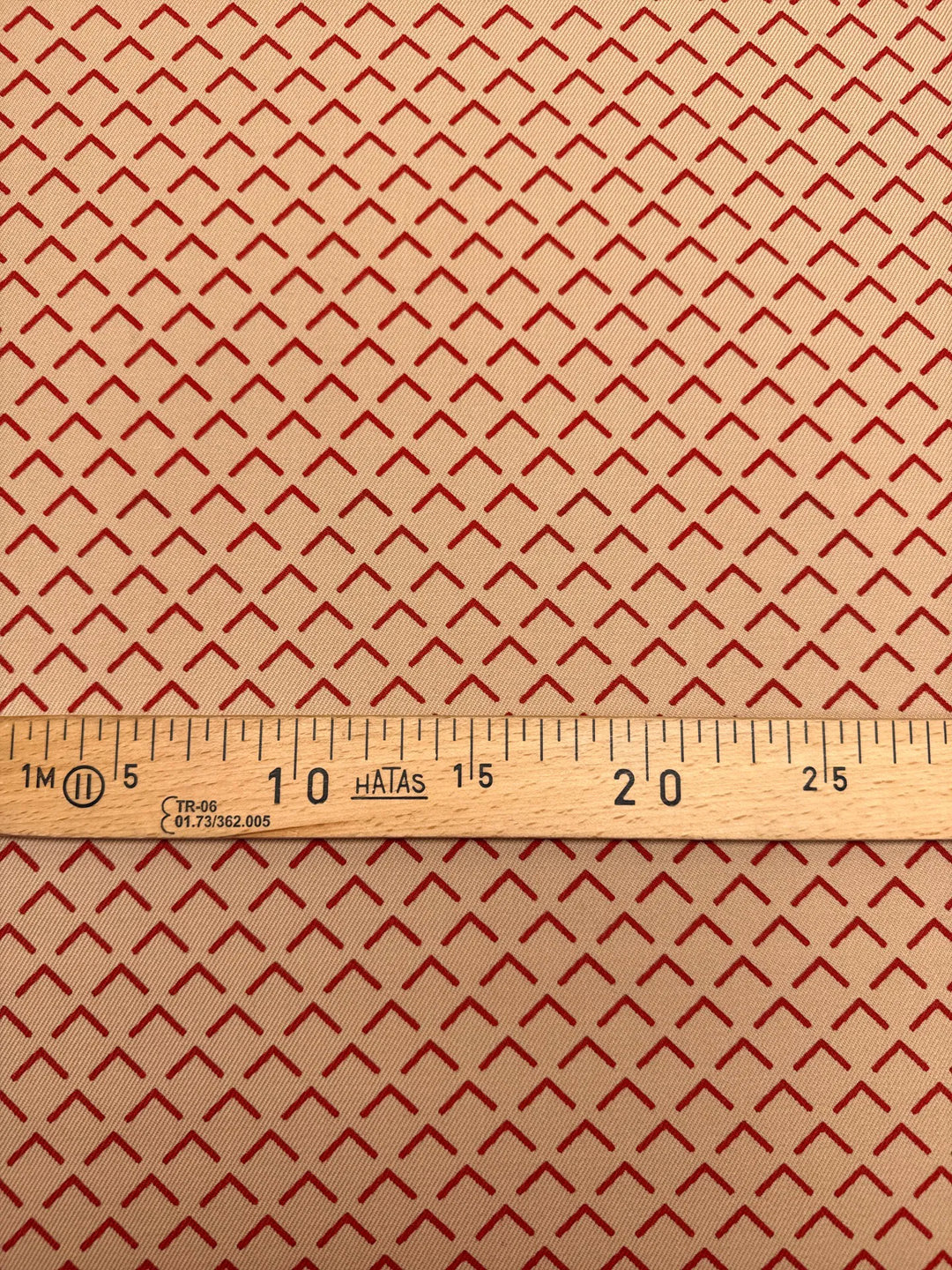 Wool Suiting fabric in Beige with Red Diamonds, 100% Wool, ideal for suits and coats.