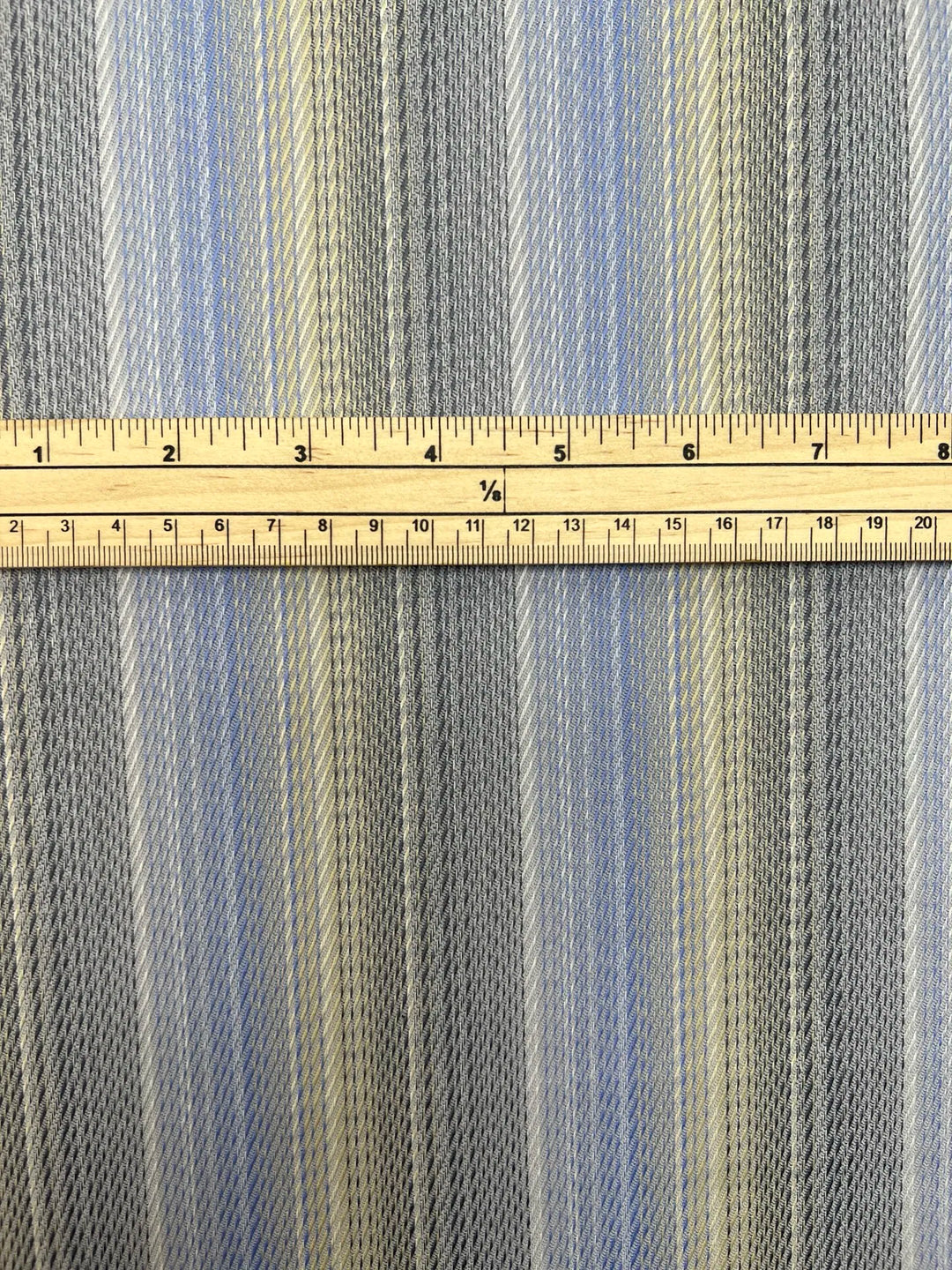 Light Blue and Gray Soft Stripes Wool Suiting Fabric - 100% Wool, Italian-made, 60 inches wide