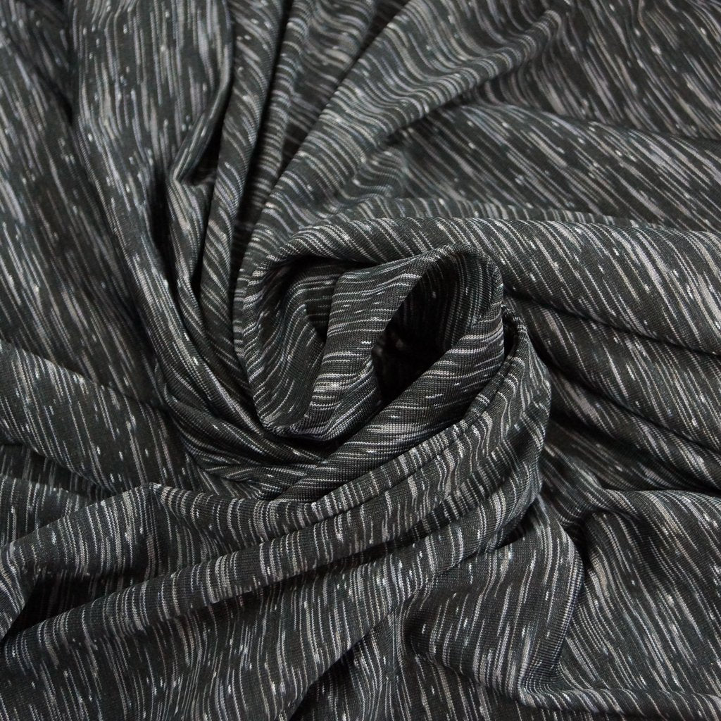 Black and Gray Melange Activewear Fabric - High Stretch Spandex for Leggings