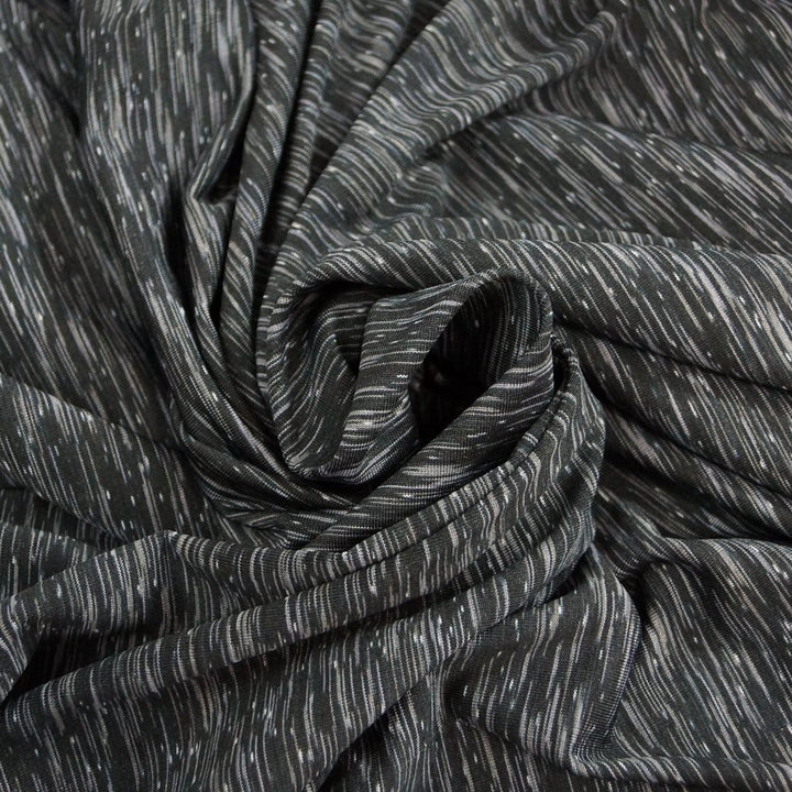 Black and Gray Melange Activewear Fabric - High Stretch Spandex for Leggings