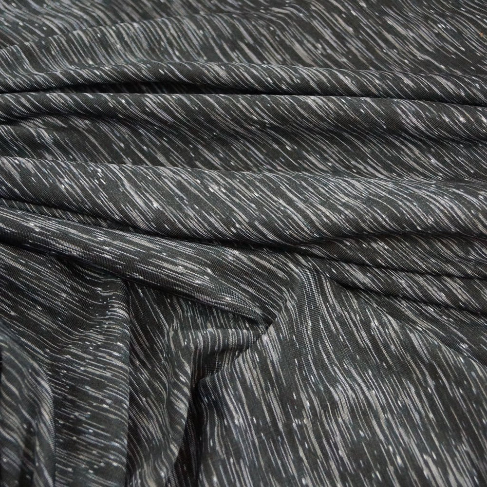 Black and Gray Melange Activewear Fabric - High Stretch Spandex for Leggings