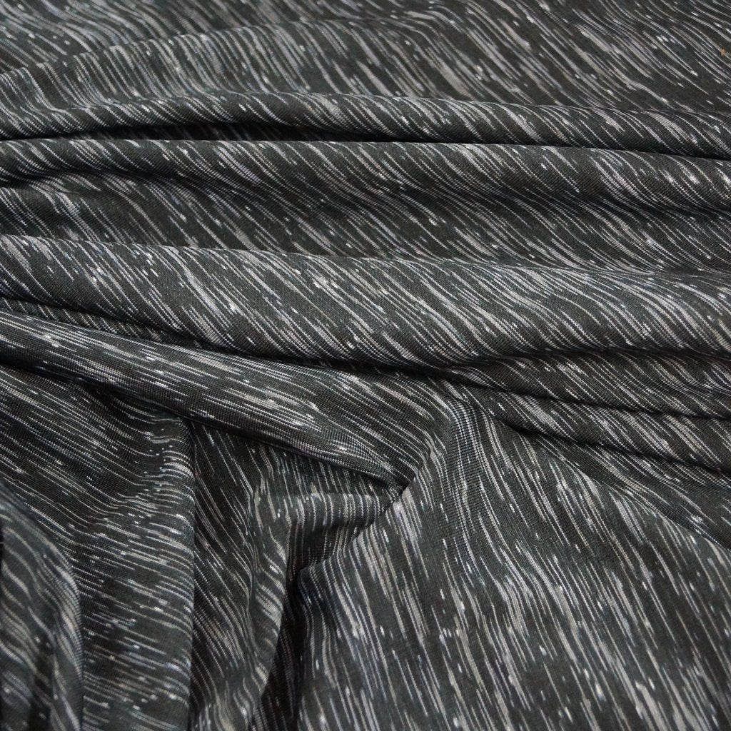 Black and Gray Melange Activewear Fabric - High Stretch Spandex for Leggings