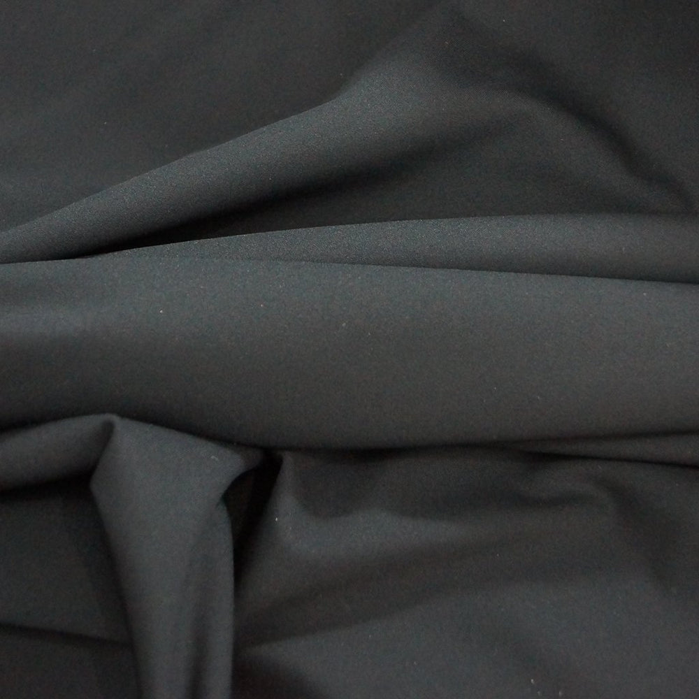 Black Endurance HEAVY Repreve recycled polyester spandex fabric, eco-friendly activewear material with UV protection and moisture wicking