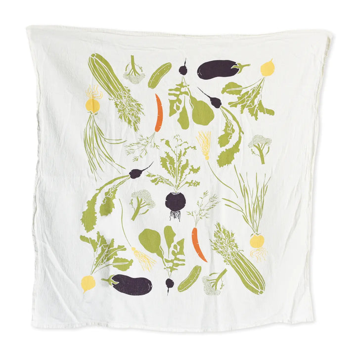Handpainted Kitchen Towel - Veggie Garden