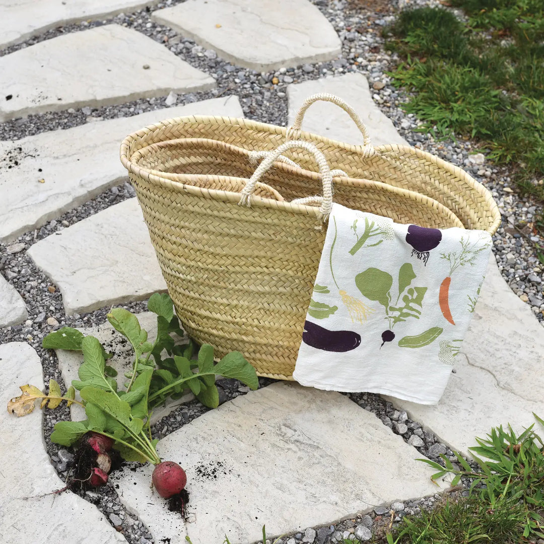 Handpainted Kitchen Towel - Veggie Garden