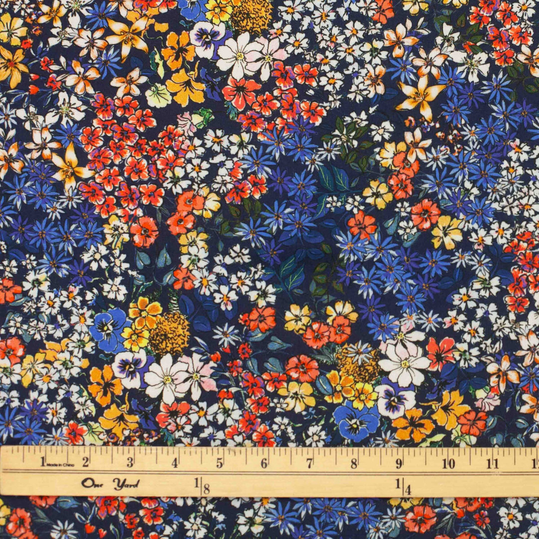 Dressweight Twill - Viscose - "Abounding Blossoms"
