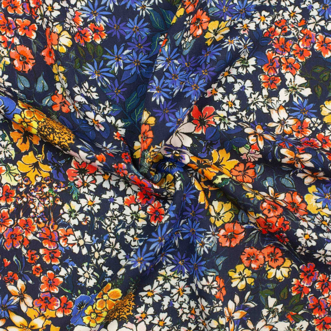 Dressweight Twill - Viscose - "Abounding Blossoms"
