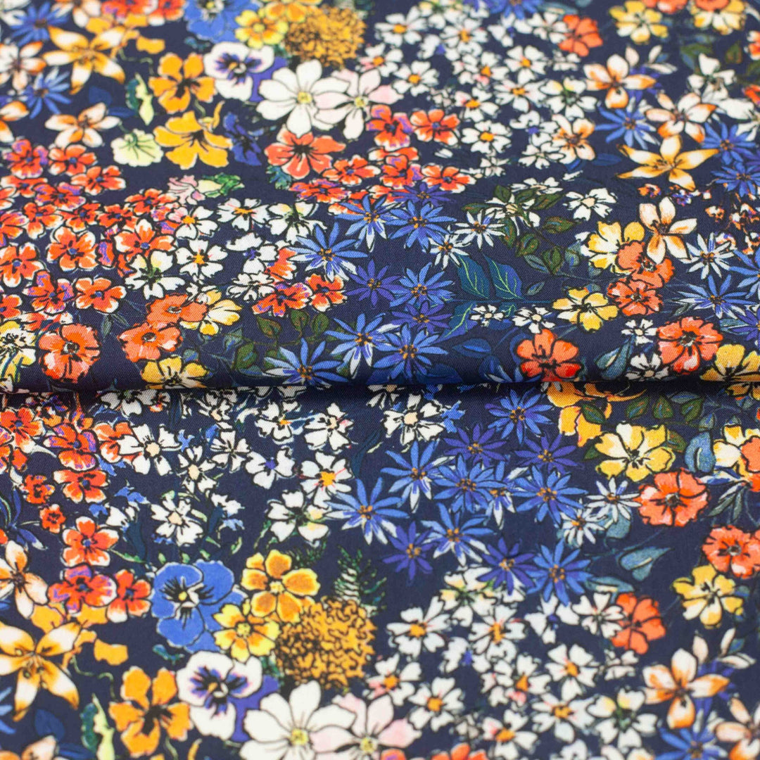 Dressweight Twill - Viscose - "Abounding Blossoms"