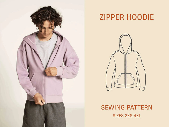 Pattern - Wardrobe by Me - Zipper Hoodie - (Unisex)