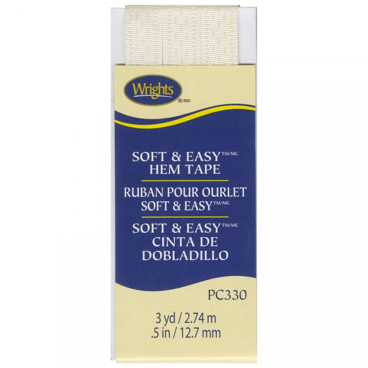 Soft & Easy Hem Tape 1/2 inch x 3 yards in beige, navy, oyster, pewter, black, available for hemming and clothing repairs