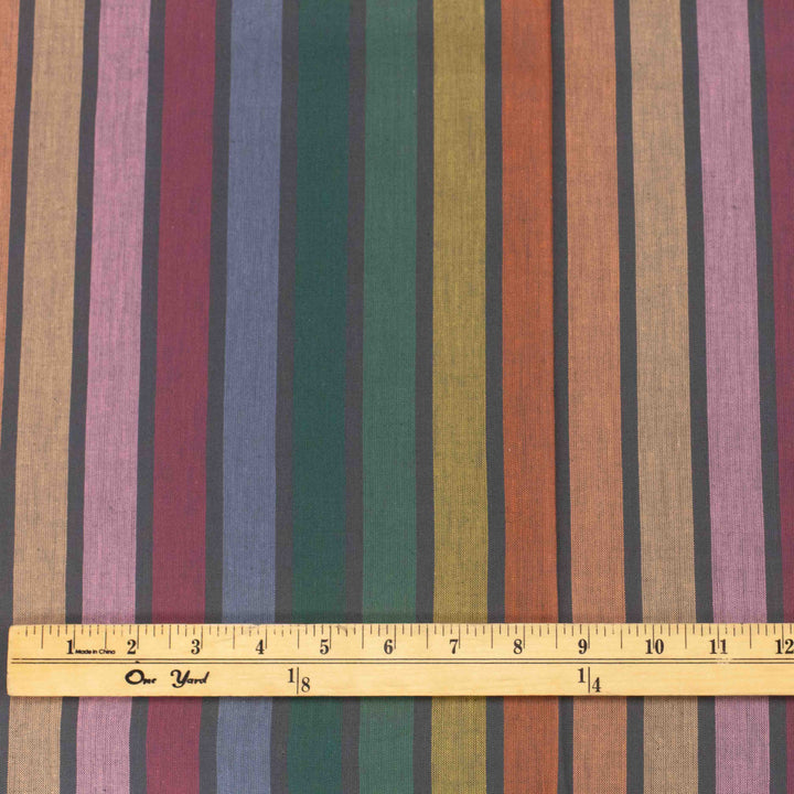 Cotton Woven - Wings in Dark Rainbow