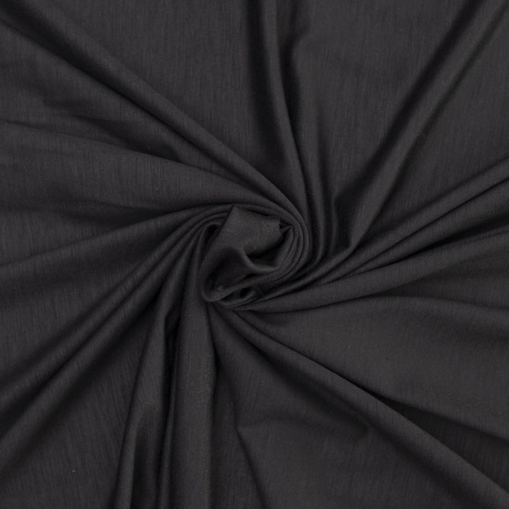 Black Wool Spandex Jersey Knit Fabric - 97% Wool 3% Spandex - 4-Way Stretch Soft Knit for Sewing