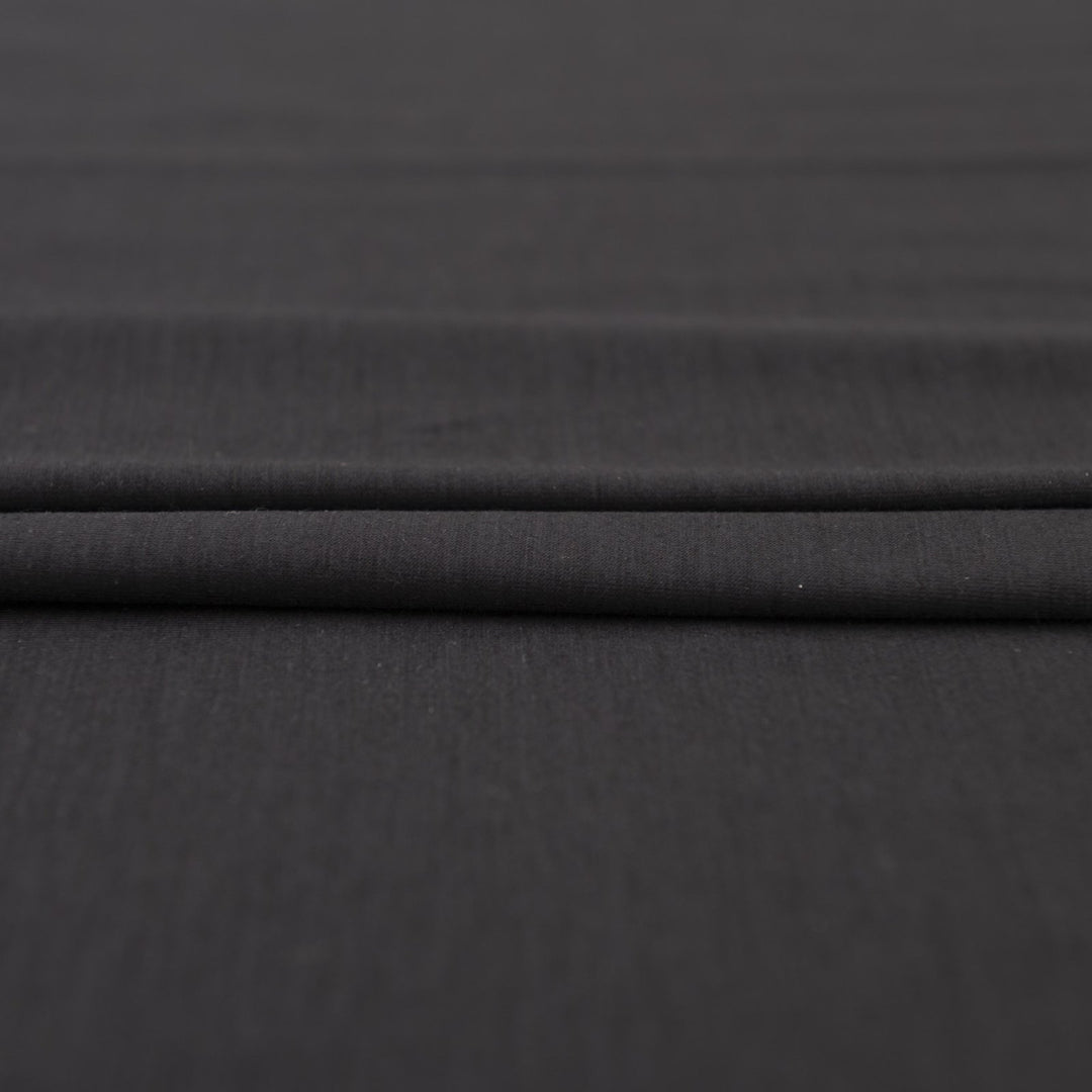Black Wool Spandex Jersey Knit Fabric - 97% Wool 3% Spandex - 4-Way Stretch Soft Knit for Sewing