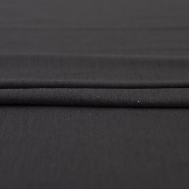 Black Wool Spandex Jersey Knit Fabric - 97% Wool 3% Spandex - 4-Way Stretch Soft Knit for Sewing