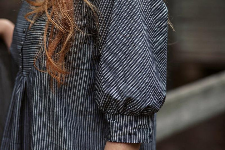 Sew Liberated Esme Top yoke design with buttoned placket and gathered sleeves