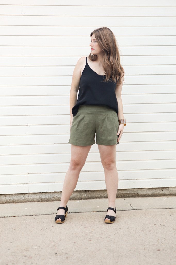 True Bias Ogden Cami sewing pattern – V-neckline top with spaghetti straps and partial lining