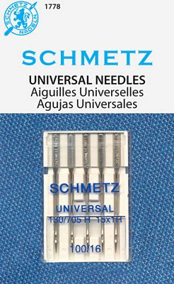 Schmetz Universal Sewing Needles - 100/16 (5-Count) for Knits, Wovens & Embroidery