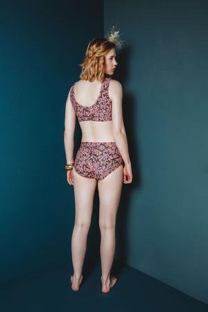 Friday Pattern Co. Vernazza Two Piece swimwear sewing pattern with adjustable-rise bottoms, suitable for XS–4X and stretch fabrics