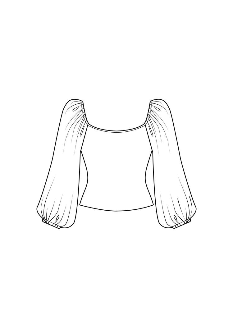 Friday Pattern Co. Adrienne Blouse with billowy elastic sleeves and cropped hem in knit fabric