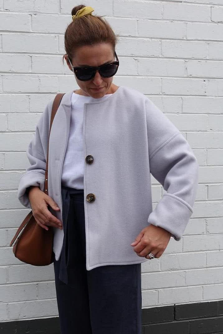 Style Arc Adelaide Woven Jacket sewing pattern with boxy fit and versatile pocket and lining options