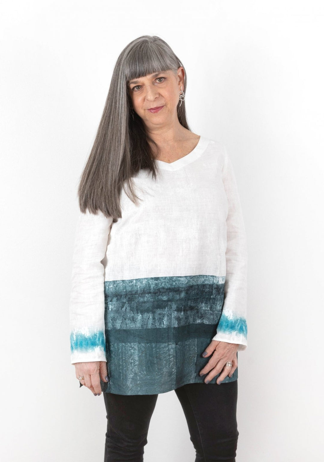 Grainline Studio Uniform Tunic sewing pattern with mix-and-match neckline, skirt, sleeve options, optional pockets, sizes 0–18