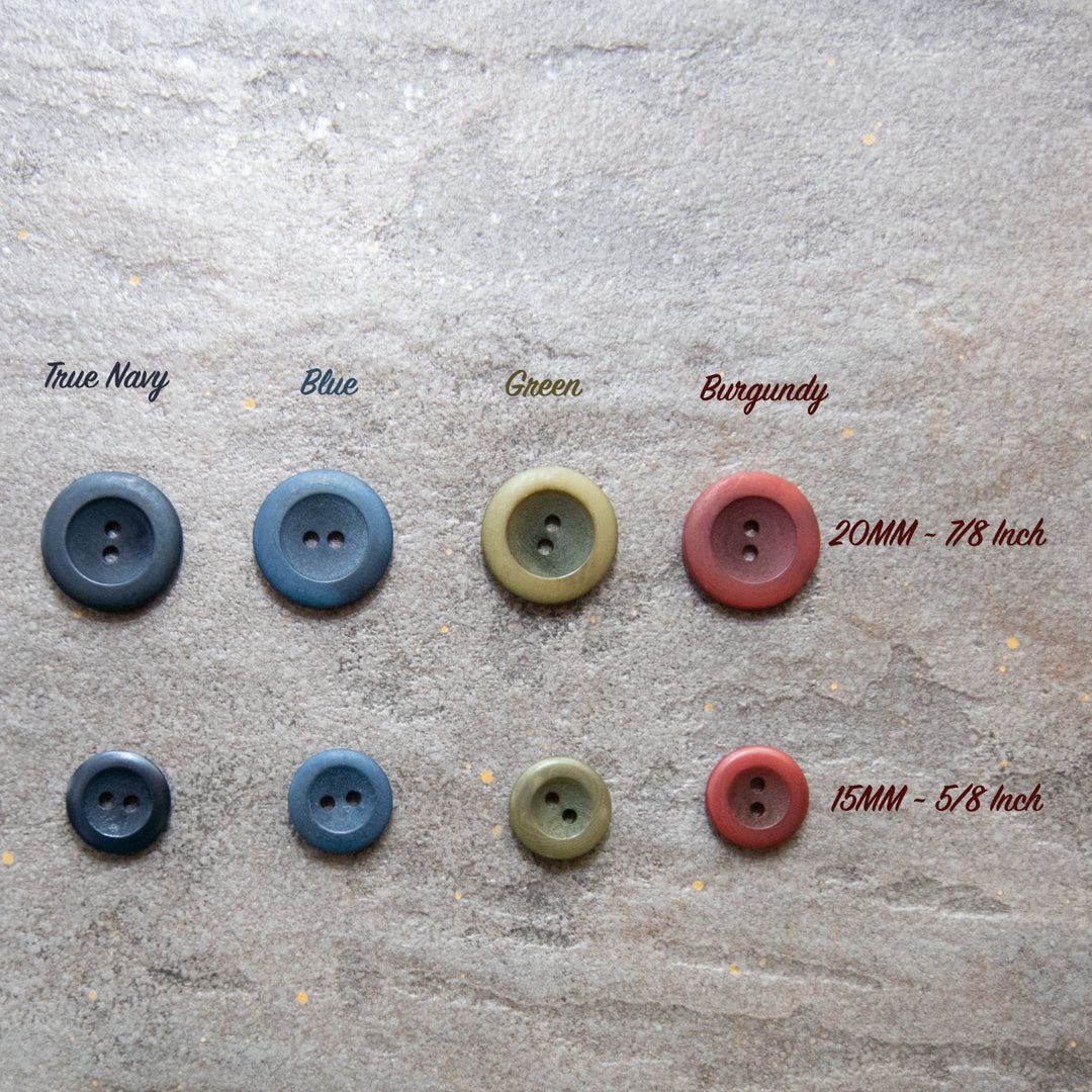Rimmed Corozo Button, True Navy - 2 sizes