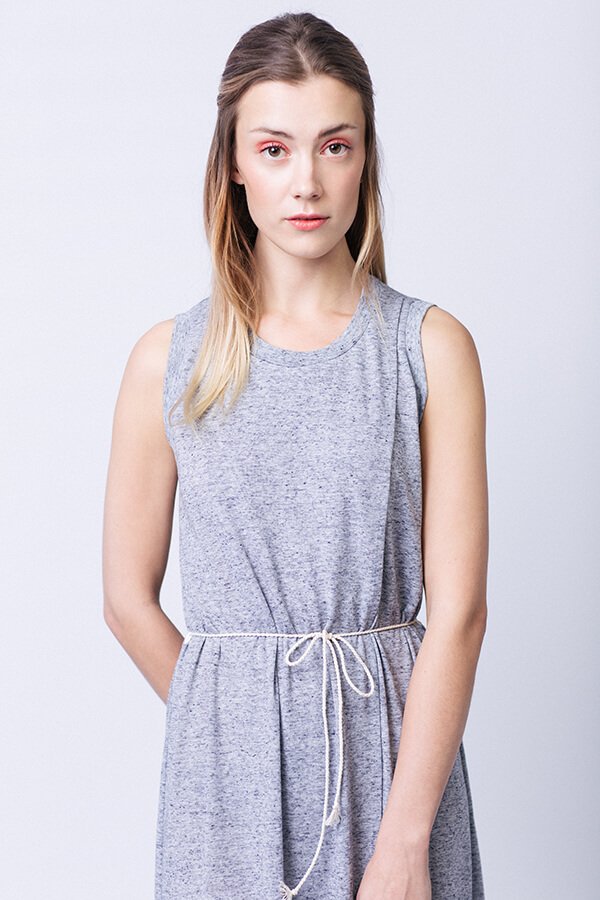 Named Clothing Anneli Double Front Dress sewing pattern – versatile jersey dress and T-shirt with wrap-effect front and round neckline.