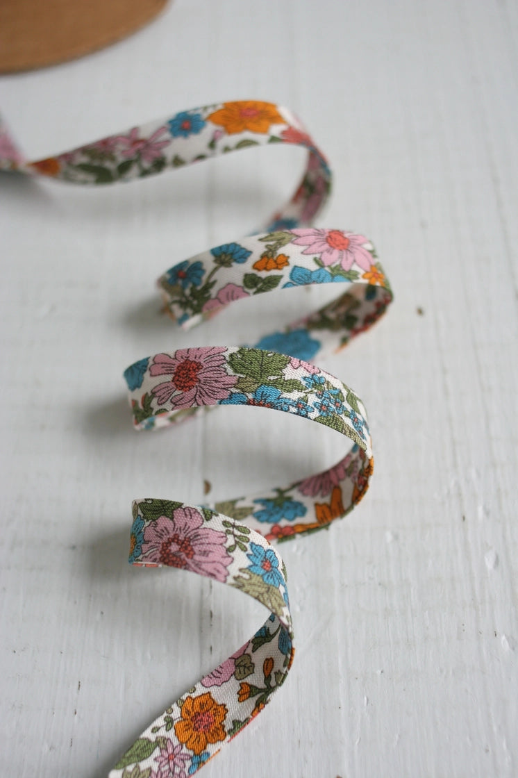 Printed Double Fold Bias Tape 1/2" - Liberty Annabel