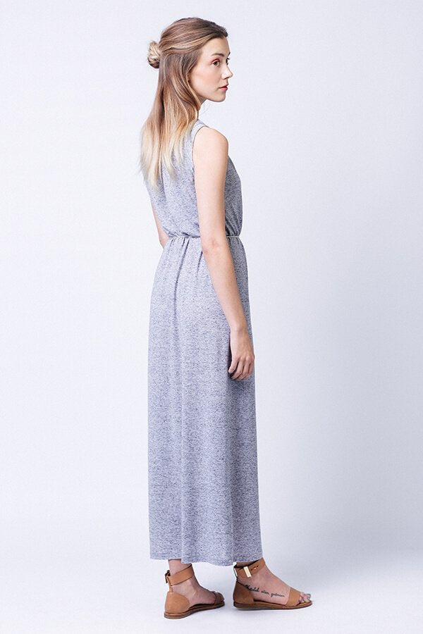 Named Clothing Anneli Double Front Dress sewing pattern – versatile jersey dress and T-shirt with wrap-effect front and round neckline.