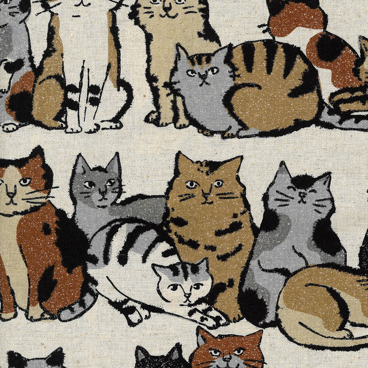Canvas – Japanese Cotton/Linen Blend- Cat Art